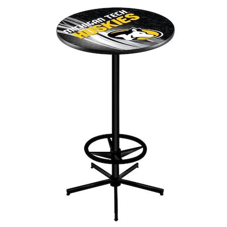 Holland Bar Stool Co 42" Black Michigan Tech Pub Table, 36" dia. Top L216B4236MITech-D2